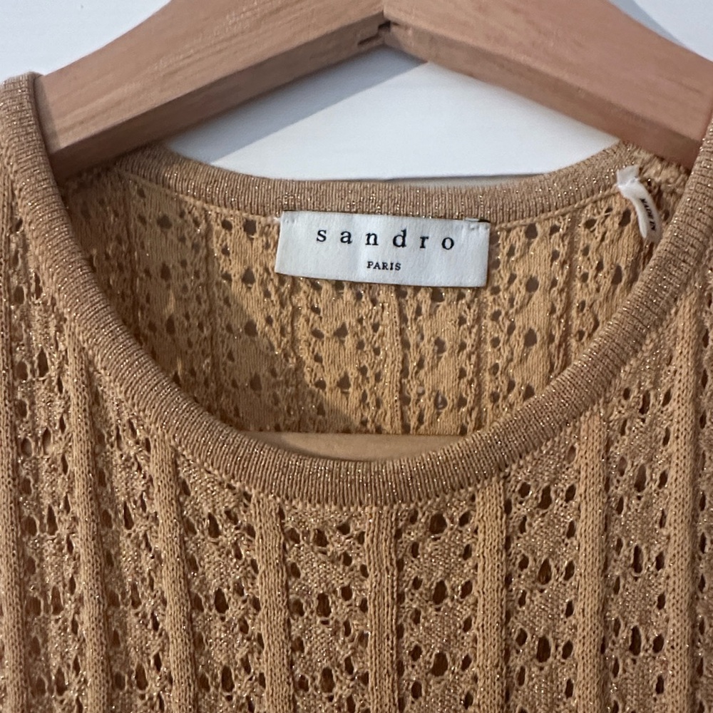 Sandro Paris Sleeveless Knit Maxi Dress in Beige-Tan - Picture 13 of 15